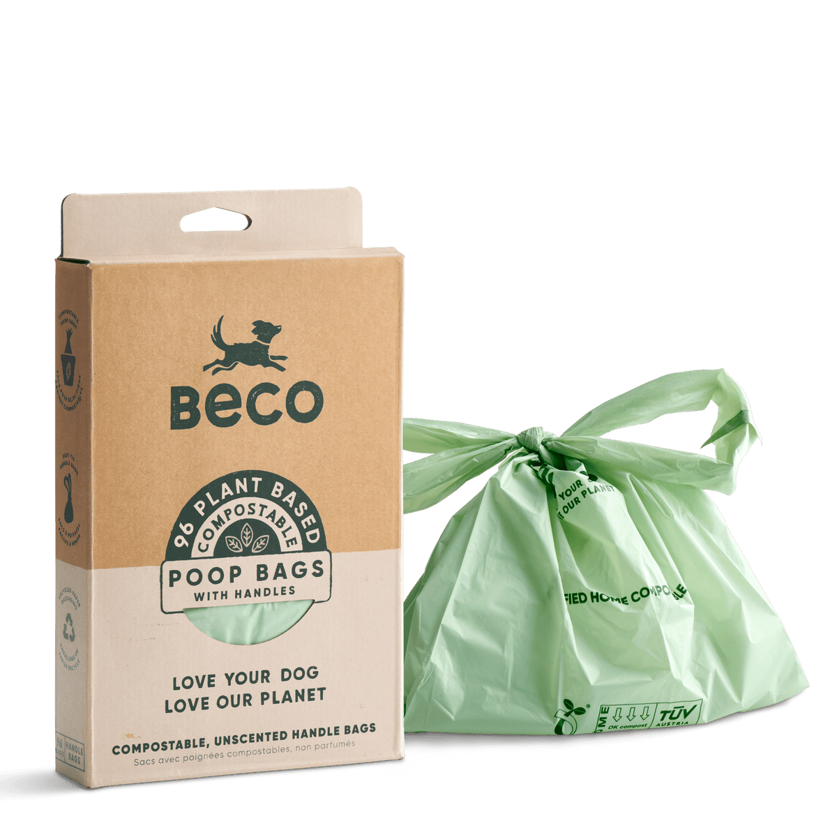 Compostable Dog Poop Bags BECO Love your dog love our planet Beco