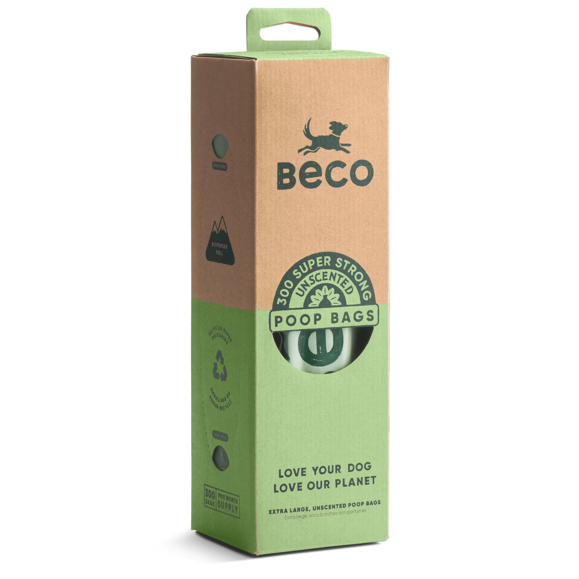 Large Dog Poop Bags BECO Love your dog love our planet Beco